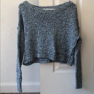 Blue Off-Shoulder Sweater